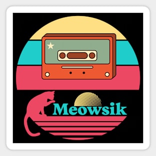 Retro Meowsik-Cat and Music lovers- Magnet